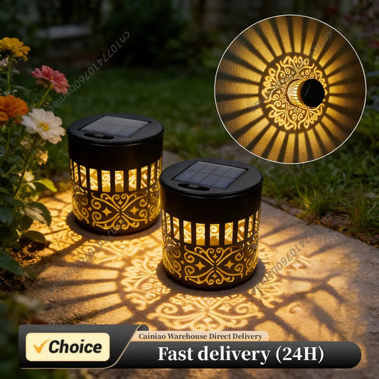 Solar Fence Lights Mandala Theme Waterproof Metal Solar Powered Deck Step Stair Lights for Garden Post Patio Backyard Decor Peaceful Pleasures Health and Wellness