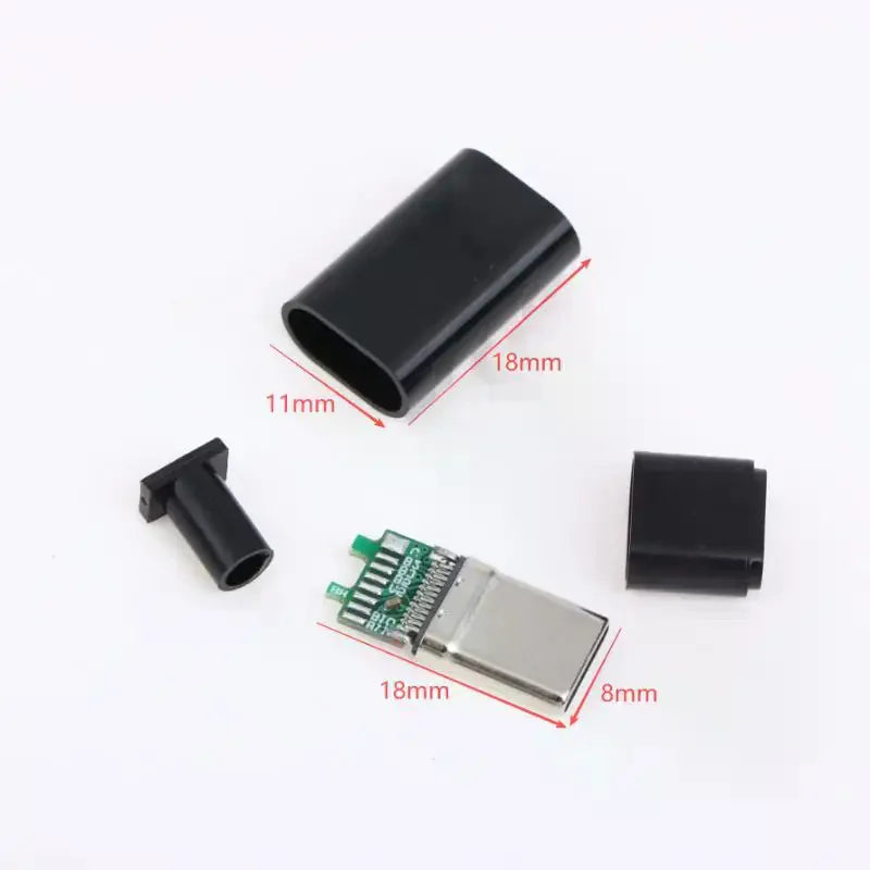 USB-C Male 24P PCB Solder Connector – Fast Charging, 16 Joints