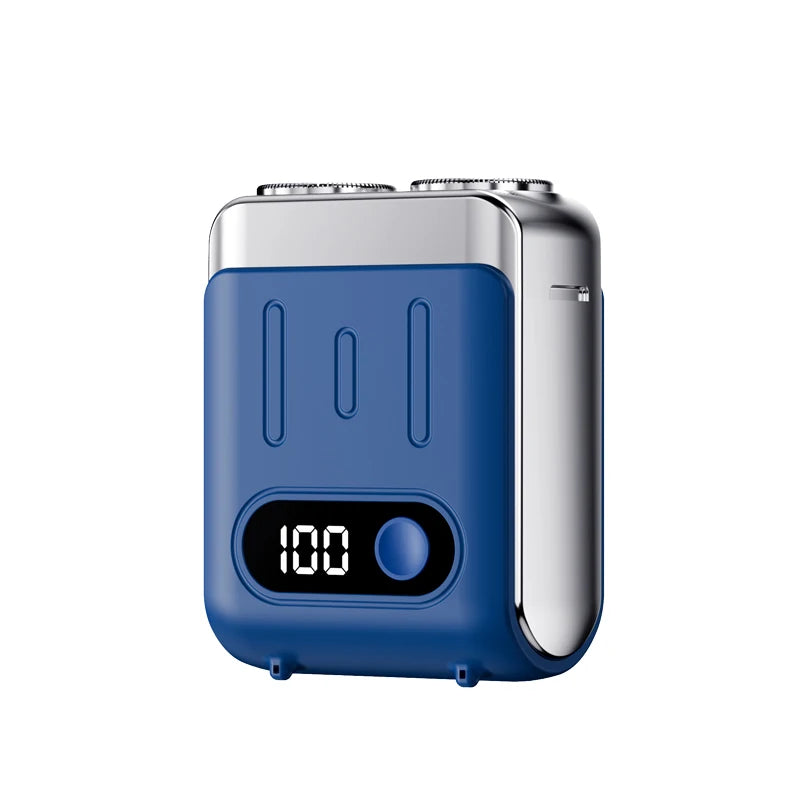 Mini Dual Blade Rotary Electric Shaver | Digital Display & Fast Charge