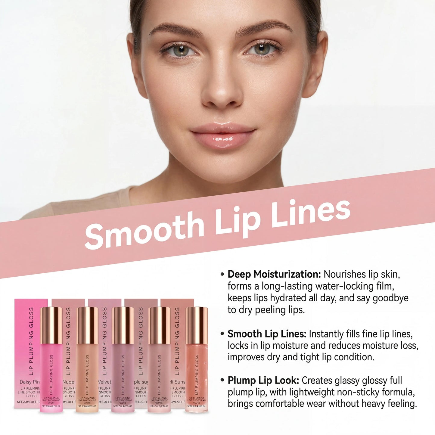Water Light Lip Gloss – Hydrating & Plumping, Multi Color