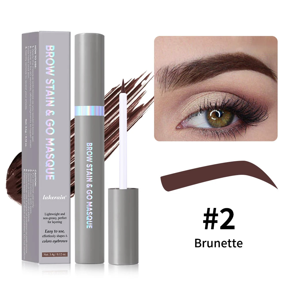 Brow Stain & Go Masque Long Lasting Eye Brow Tint Transfer Proof and Smudge Proof Eyebrow Tint Stain Waterproof Makeup Cosmetic Peaceful Pleasures Health and Wellness 2Brunette