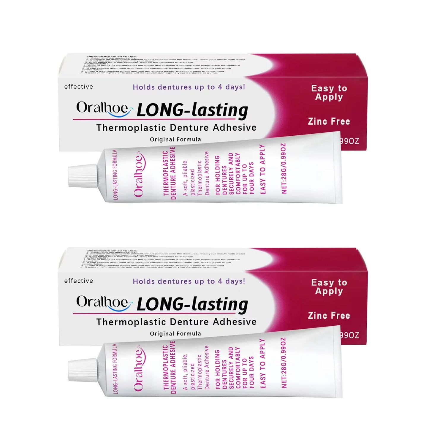 Oralhoe Long-Lasting Denture Adhesive Cream | 4-Day Hold