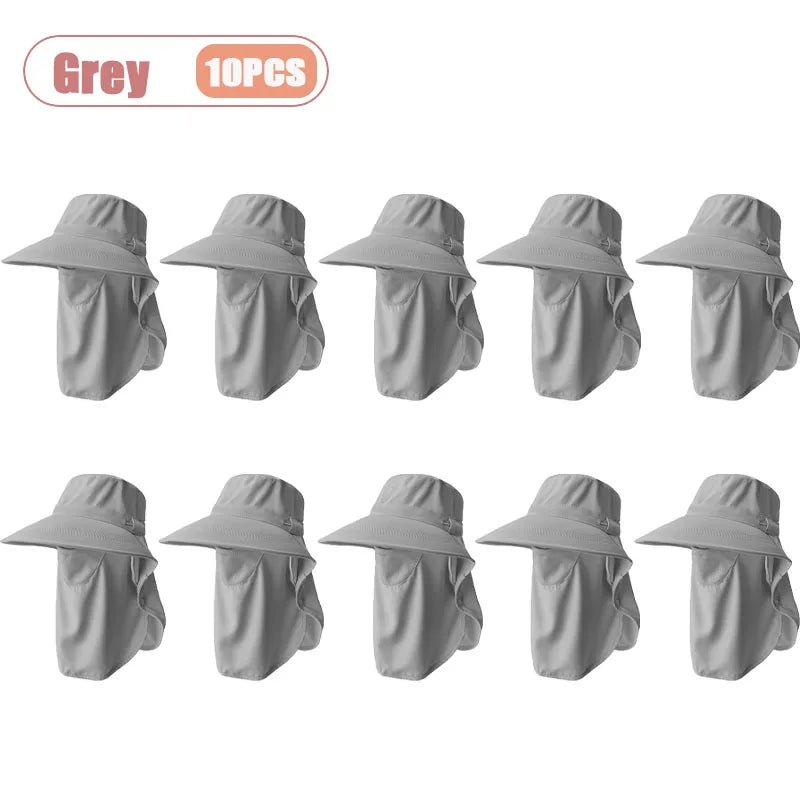 Women's Wide Brim Sun Hat – UV Face Cover & Neck Flap
