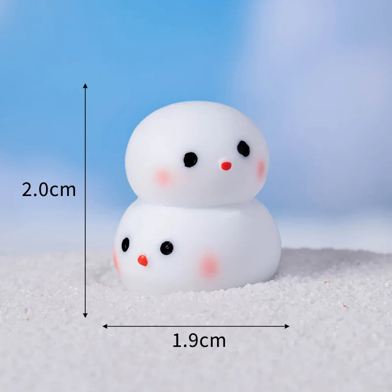 1pcs Cartoon Christmas Snowman Micro Landscape Ornament Miniature Figurines DIY Home Decoration Accessories New Year Gifts Decor Peaceful Pleasures Health and Wellness 2