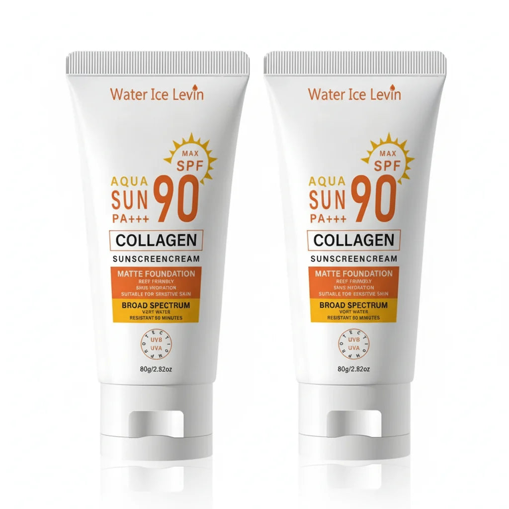 SPF 90 Collagen Sunscreen Cream – Matte, Reef-Safe, 36H Hydration