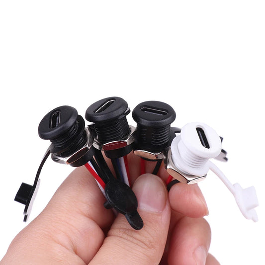 USB-C 2/4/5Pin High Current Charging Socket With PH2.0 Nut Snap Lock Plate USB Type-C Female Waterproof Female Connector Jack Peaceful Pleasures Health and Wellness