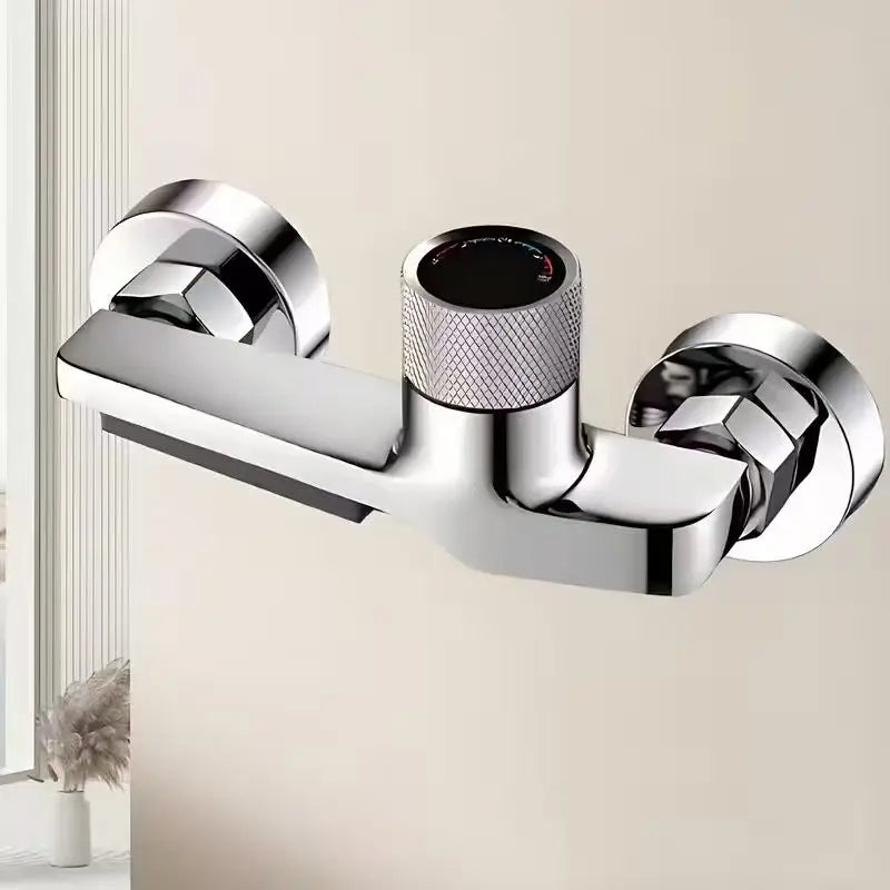Matte Black Wall-Mounted Bathtub Shower Mixer Faucet
