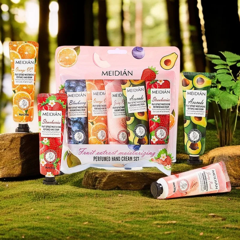 5-Piece Fruit Scented Hand Cream Set – Moisturizing Hand Care