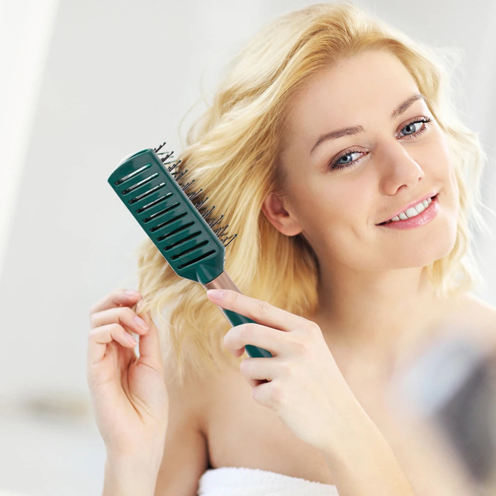 Massage Oval Comb Hair Brush Set Anti Static With Silicone Cushion Base Detangling Brush Round Hair Brush Vent Hair Brush Peaceful Pleasures Health and Wellness