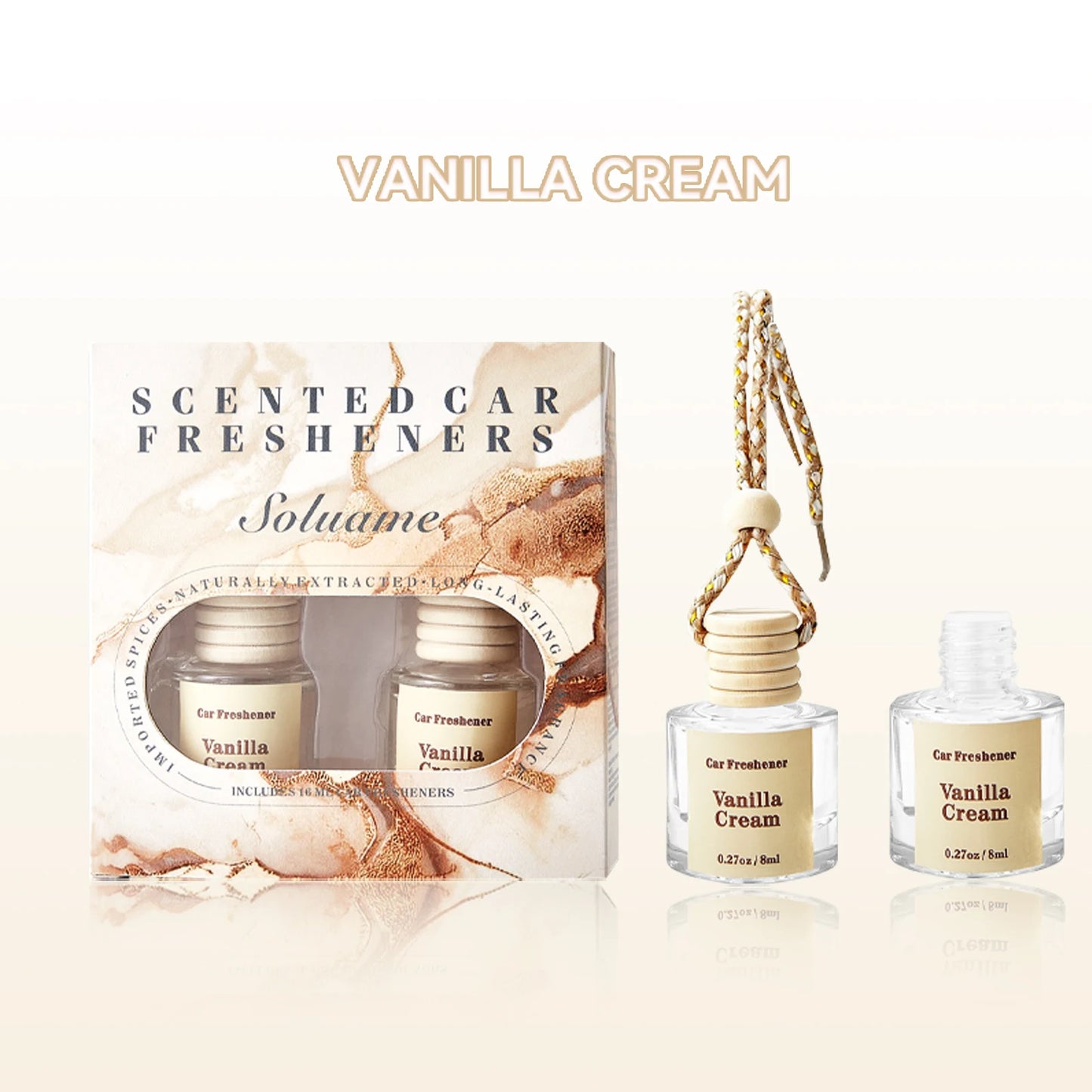 Long Lasting Car Air Freshener Diffuser - 8Ml*2Pcs Peaceful Pleasures Health and Wellness Vanilla Cream