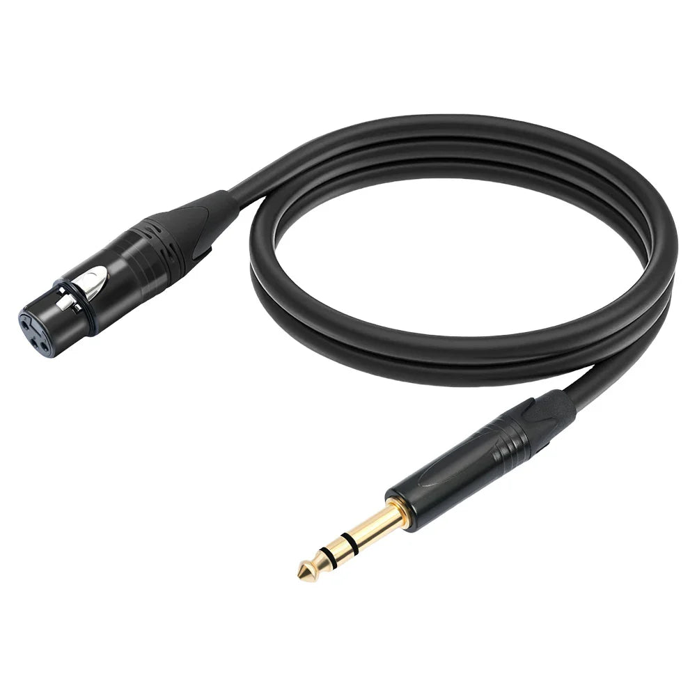 6.35mm TRS Male to XLR Female Balanced Audio Cable 1M/2M