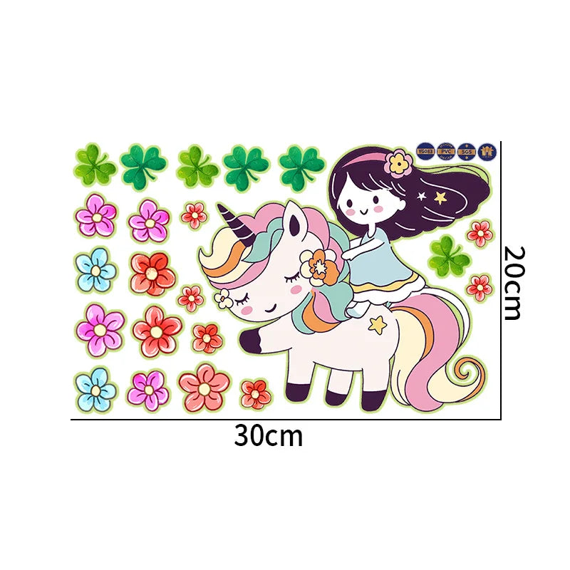 Unicorn Stars Luminous Wall Sticker Baby Kids Room Decoration Decals Bedroom Background Decor Glow in The Dark Wall Paper Decor Peaceful Pleasures Health and Wellness 01