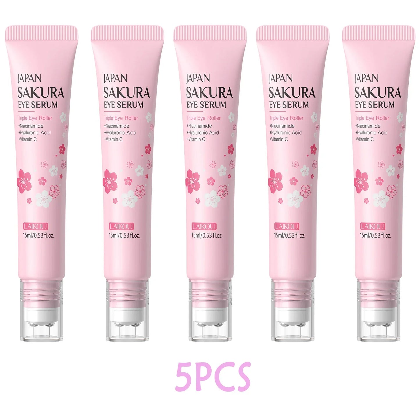 LAIKOU Sakura Anti-Wrinkle Eye Cream – Hyaluronic Acid Roller