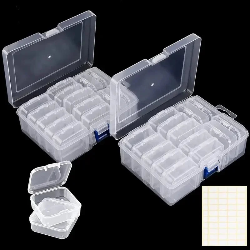Transparent Plastic Box, Packaging Box, Female Jewelry Portable Handheld Diy Handmade Material Desktop Storage Set Box Peaceful Pleasures Health and Wellness