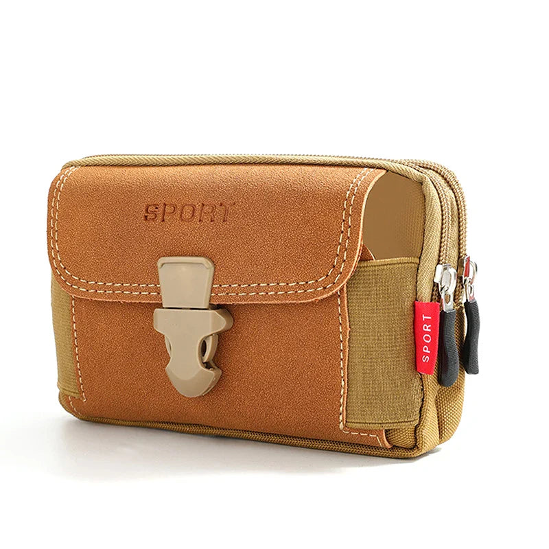 Men's PU Leather Fanny Pack | Travel & Running Waist Bag