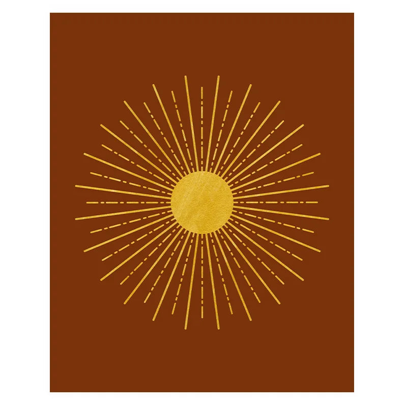 Boho Nordic Sun Canvas Wall Art | Minimalist Sunburst Print Canvas Wall Art Print Peaceful Pleasures Health and Wellness 01 15x20cm No Frame China Mainland