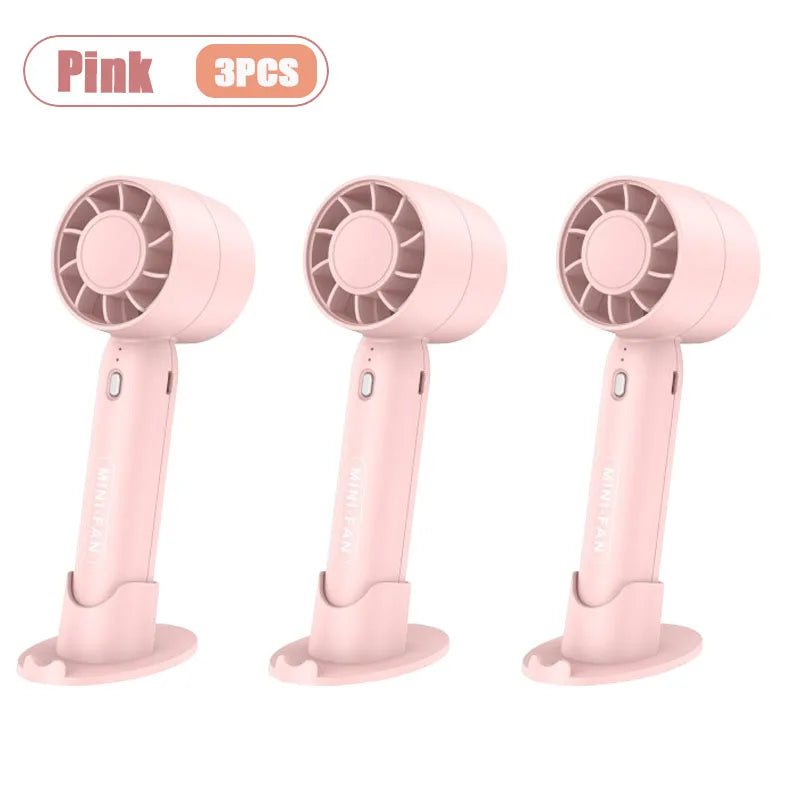 Mini USB Rechargeable Handheld Fan – 3 Speed Portable Desk Fan