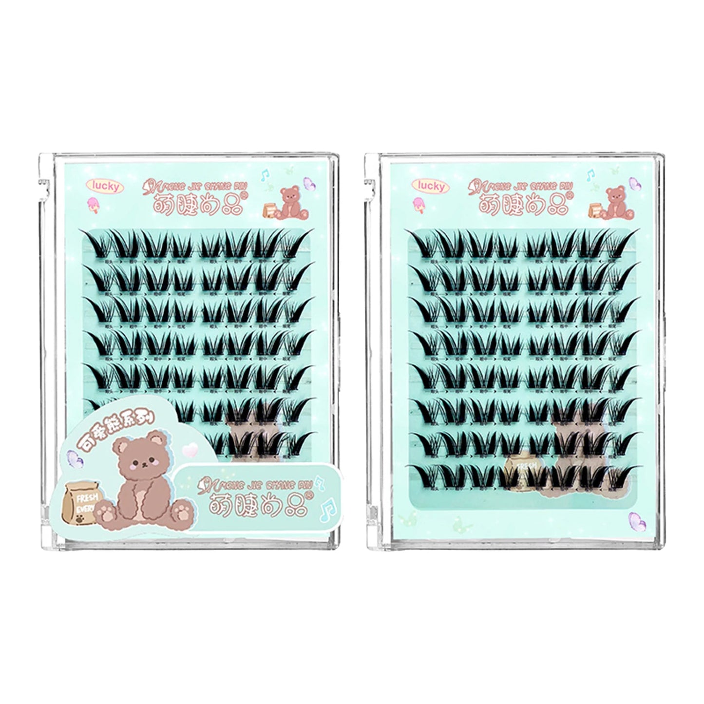 8-Row 3D Cluster False Eyelashes | Korean C-Curl Lash Set