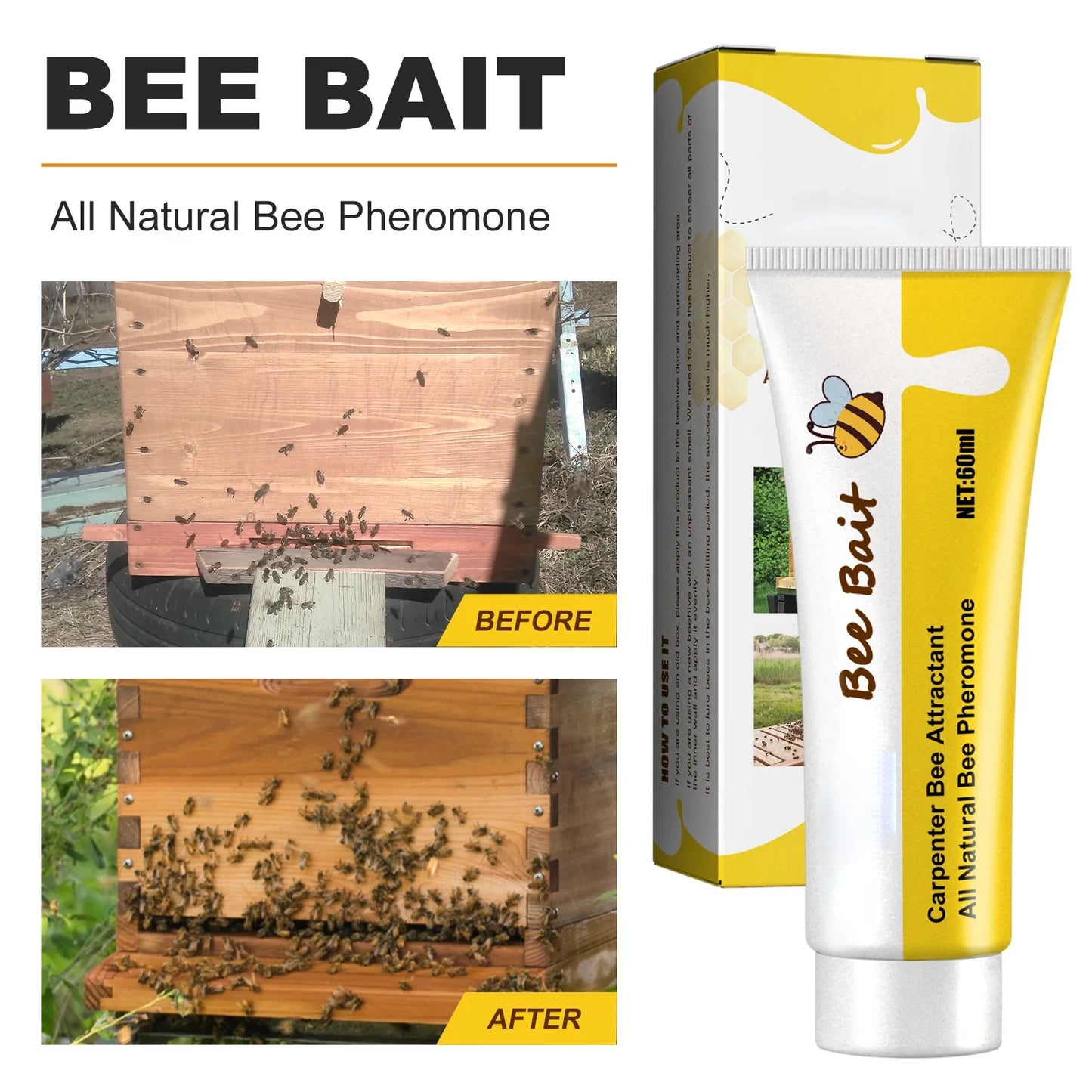 Bee Swarm Attractant Bait – Queen Pheromone Lure 60ml