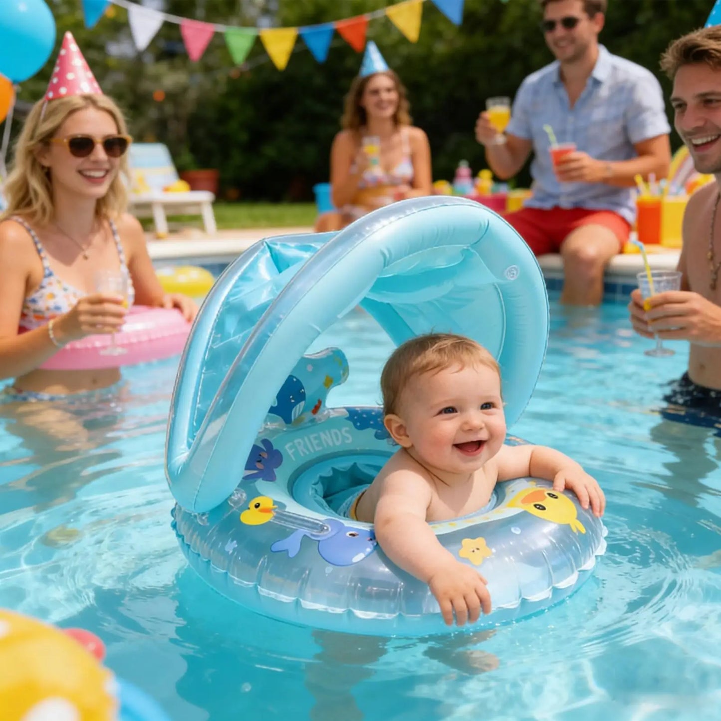 Inflatable Whale Swim Ring Portable Pool Float Swimming Toy for Kids, Beach Lake Outdoor Backyard Vacation Party Summer Peaceful Pleasures Health and Wellness
