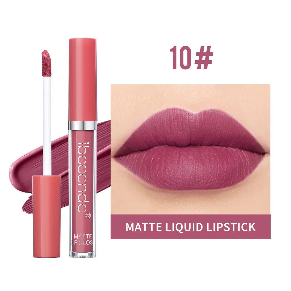 Matte Velvet Liquid Lipstick – Waterproof, Long-Lasting, 12 Shades