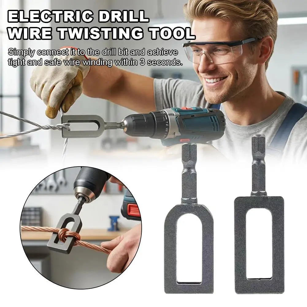 Steel Wire Twister Tool Electric Drill Attachment Fast Wire Twisting Fence Wire Tying Tool Cable Device For Construction Farm Peaceful Pleasures Health and Wellness