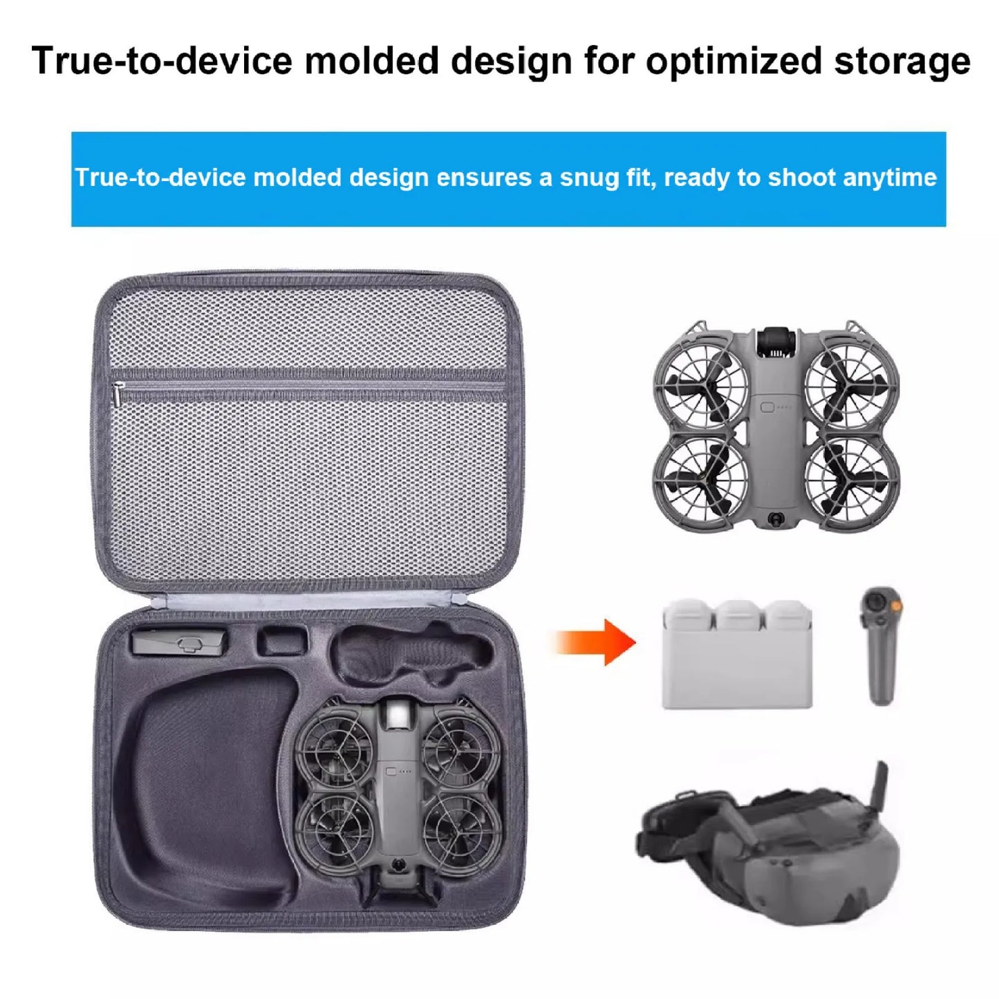 DJI Neo 2 Carrying Case – Lycra Travel Bag for Goggles N3