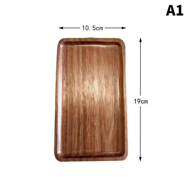Japanese Round Solid Wood Serving Tray – Snack & Fruit Platter