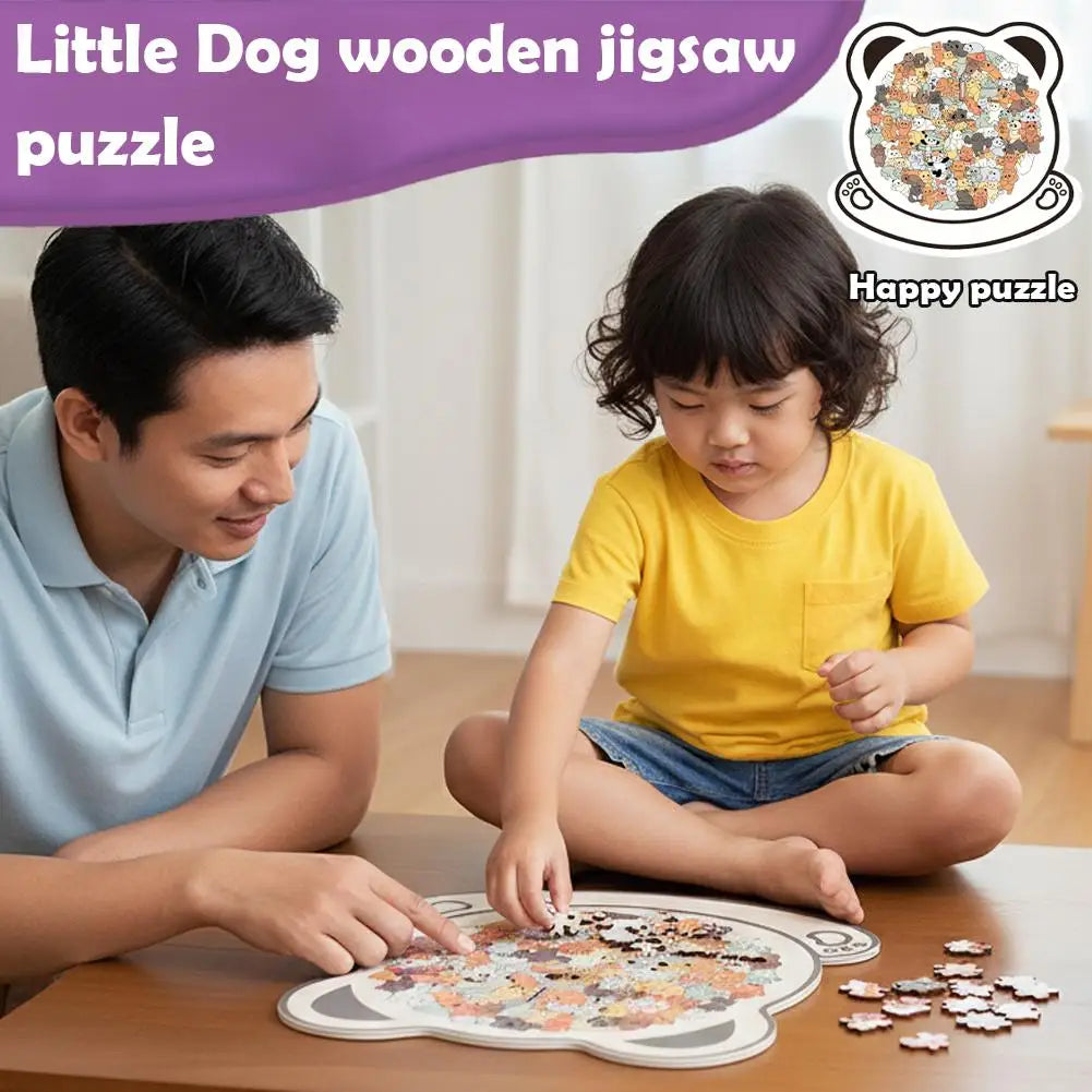 Dog & Bear Wooden Animal Jigsaw Puzzle | Gift for Pet Lovers