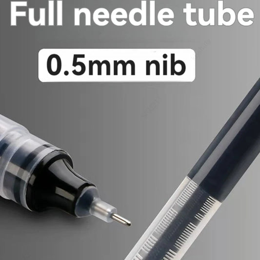 3-24Pcs Straight Liquid Gel Pen Quick-drying, Large-capacity 0.5mm Black Blue Ink for Writing School Office Stationery Supplies Peaceful Pleasures Health and Wellness
