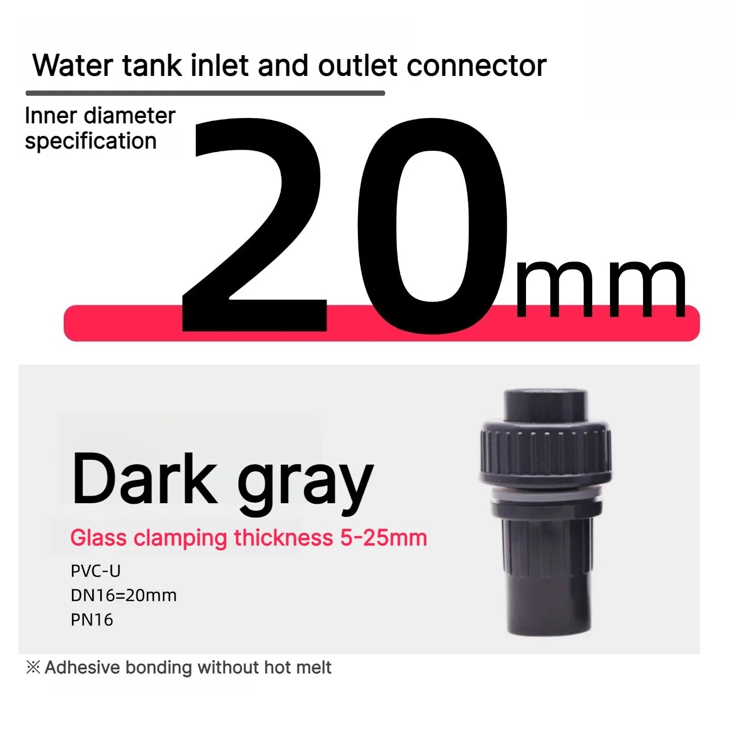PVC Duck Bill Aquarium Pipe Fittings 20/25/32/40mm Black