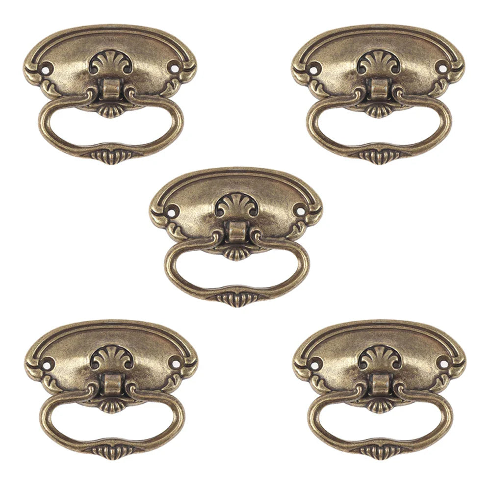 5-Pack Retro Bronze Cabinet Drawer Handles – Zinc Alloy Knobs
