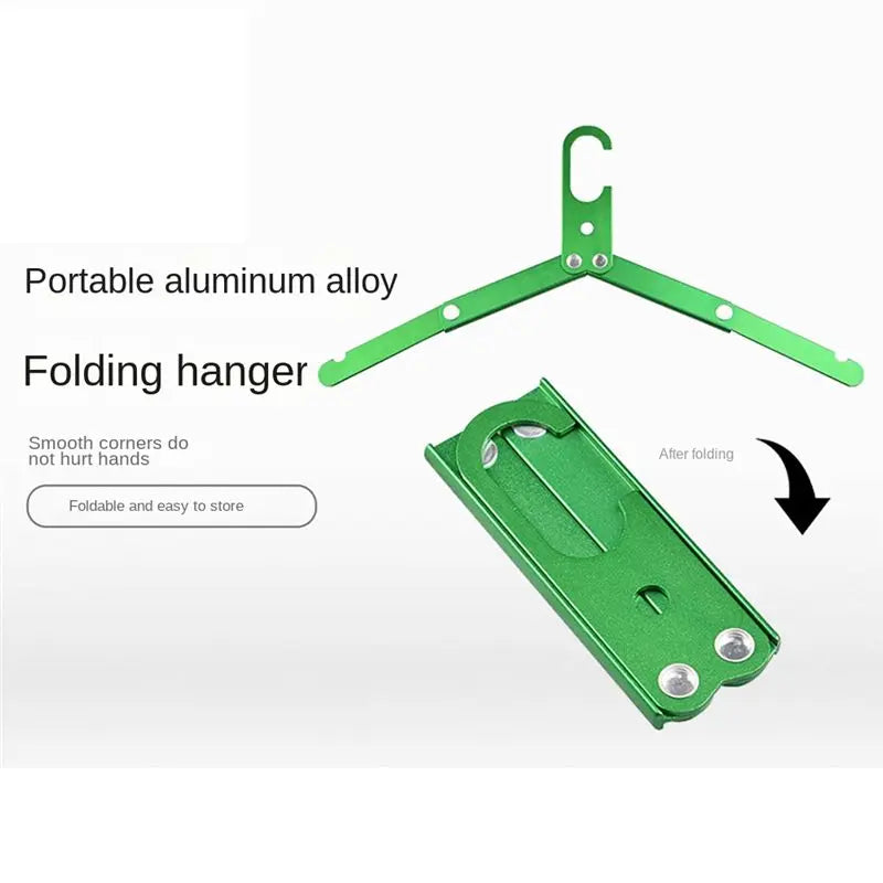 A36T-2Pcs Aluminum Alloy Folding Clothes Hanger Outdoor Camping Coat Drying Rack Metal Hangers For Travel Accessories Peaceful Pleasures Health and Wellness
