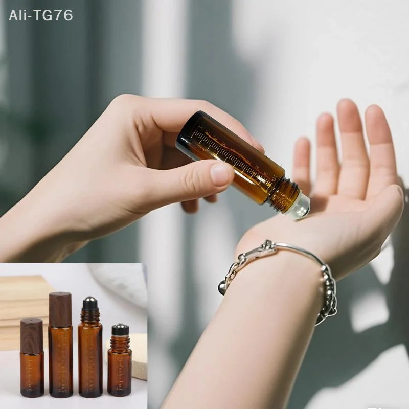 Amber Glass Roll-On Bottles 5ml 10ml | Essential Oil Roller Vials