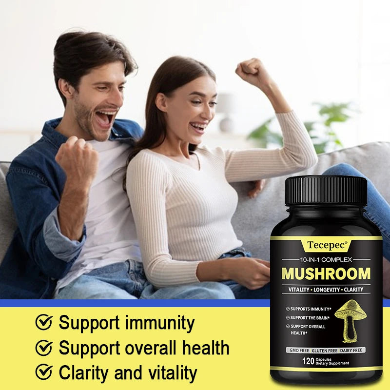 Mushroom Complex with Lion's Mane and Reishi, Brain Supplement That Helps Boost Memory and Focus, Fights Stress & Daily Wellness Peaceful Pleasures Health and Wellness