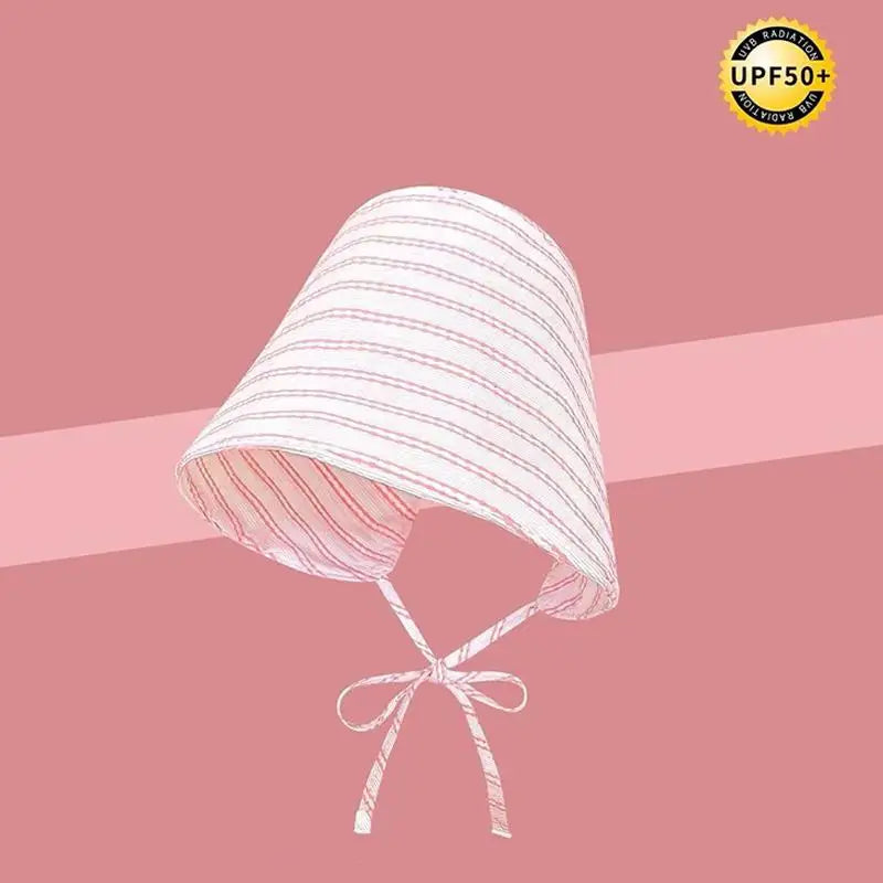 Women's Wide Brim Striped Bucket Hat – Foldable Sun Cap