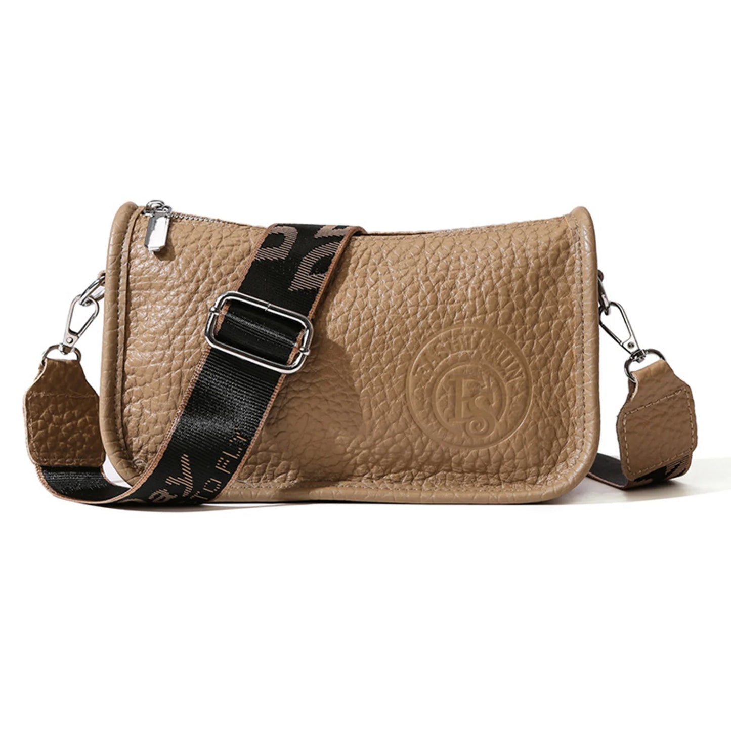 Women Bag Single Shoulder Large Capacity Crossbody PU Leather Tote for Daily Use Peaceful Pleasures Health and Wellness Khaki