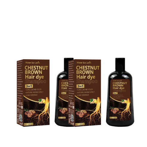 Water Ice Levin Chestnut Brown Hair Dye Shampoo – Gray Coverage