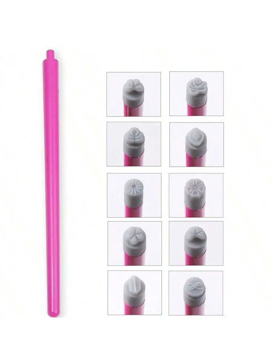 Nail Art Stamp Pen Set – Flower & Butterfly Transfer Printing