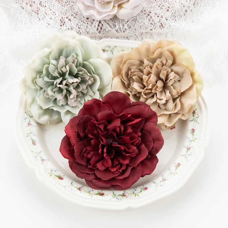 Silk Artificial Peony Dahlia Flower Heads 10cm – 5 or 10pcs