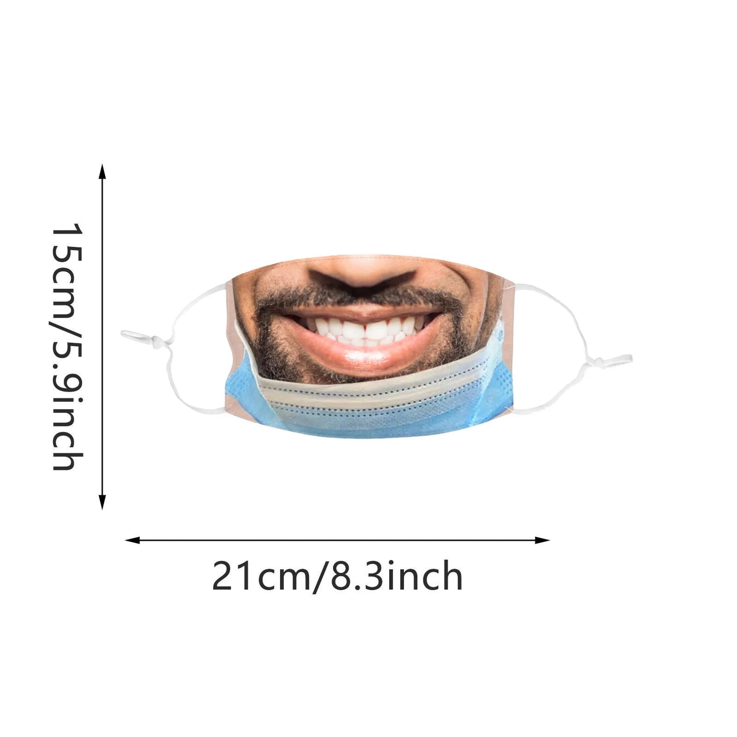 Funny Novelty Cloth Face Mask – Washable Cosplay Accessory