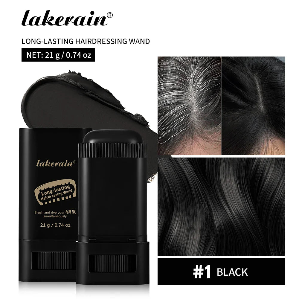 Lakerain 3-in-1 Hair Color Stick with Comb | Gray Coverage