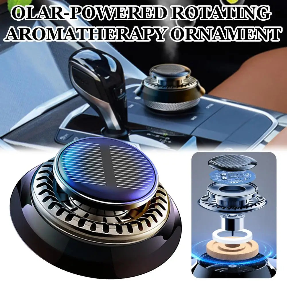 Solar Car Aromatherapy Essential Oil Levitation Automatic Rotation Fragrance Ornament Air Freshener Car Interior Decorations Peaceful Pleasures Health and Wellness