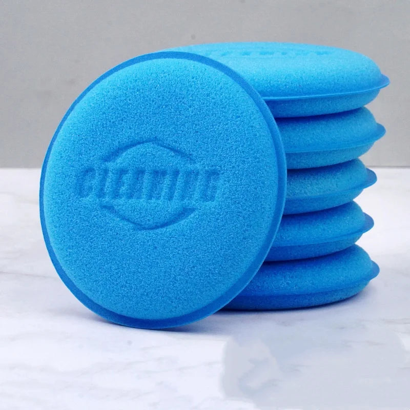 12-Pack Round Car Waxing Sponge Set | High-Density Polish Sponges