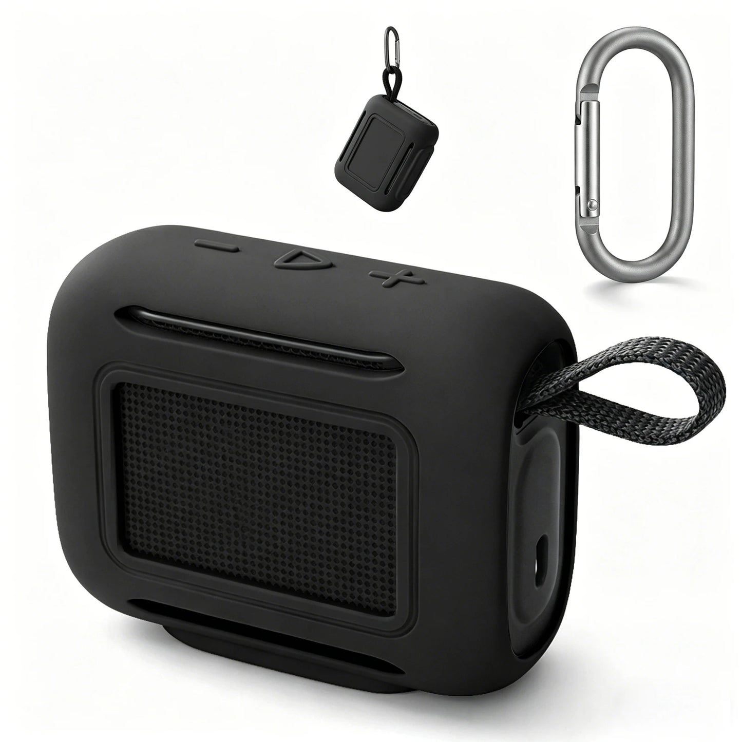 Protective Sleeve for GO 5 Bluetooth-compatible Speaker Protective Cover Protective Skin Case Shockproof with Carabiner Peaceful Pleasures Health and Wellness Black