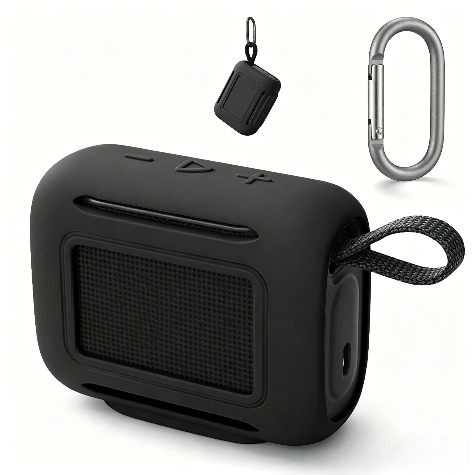 Protective Sleeve Compatible for Go 5 Portable BT Speaker Soft Skin Sleeve Protective Skin Case Shockproof with Carabiner Peaceful Pleasures Health and Wellness Black