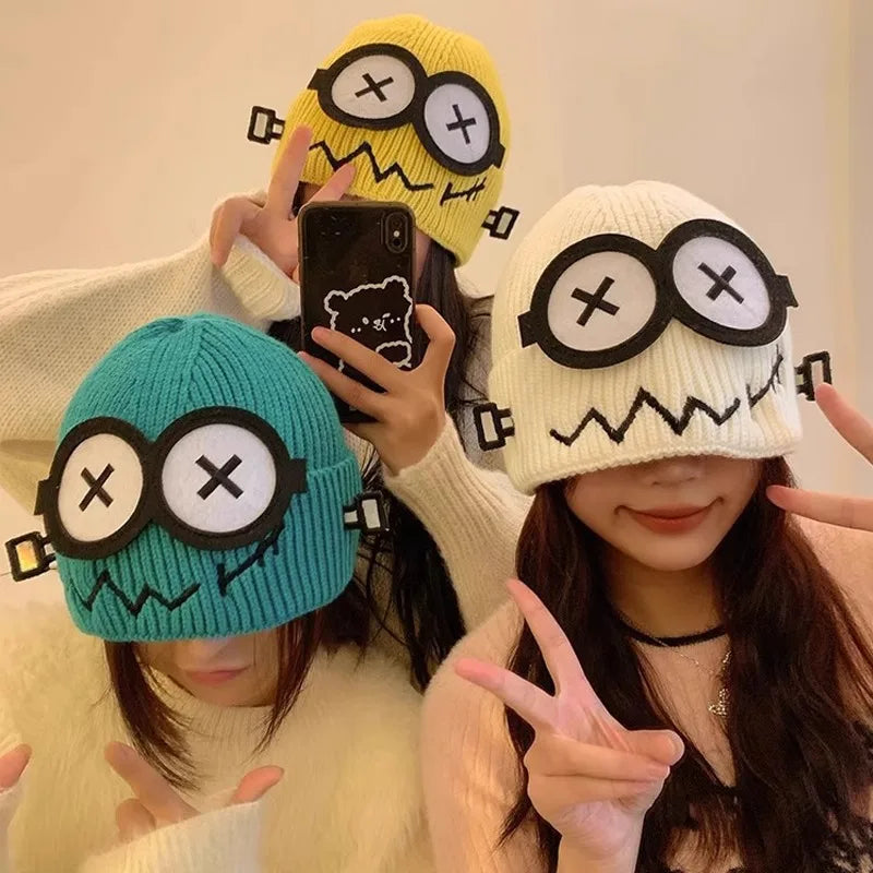 Cute Cartoon Knit Beanie | Funny Warm Winter Hat for Women