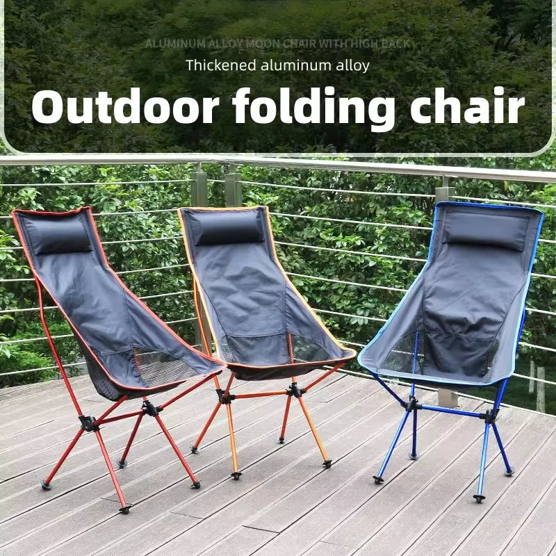 Outdoor folding chair - Compact and ultra-light portable leisure recliner for camping, beach, fishing. Aluminum alloy moon chair Peaceful Pleasures Health and Wellness