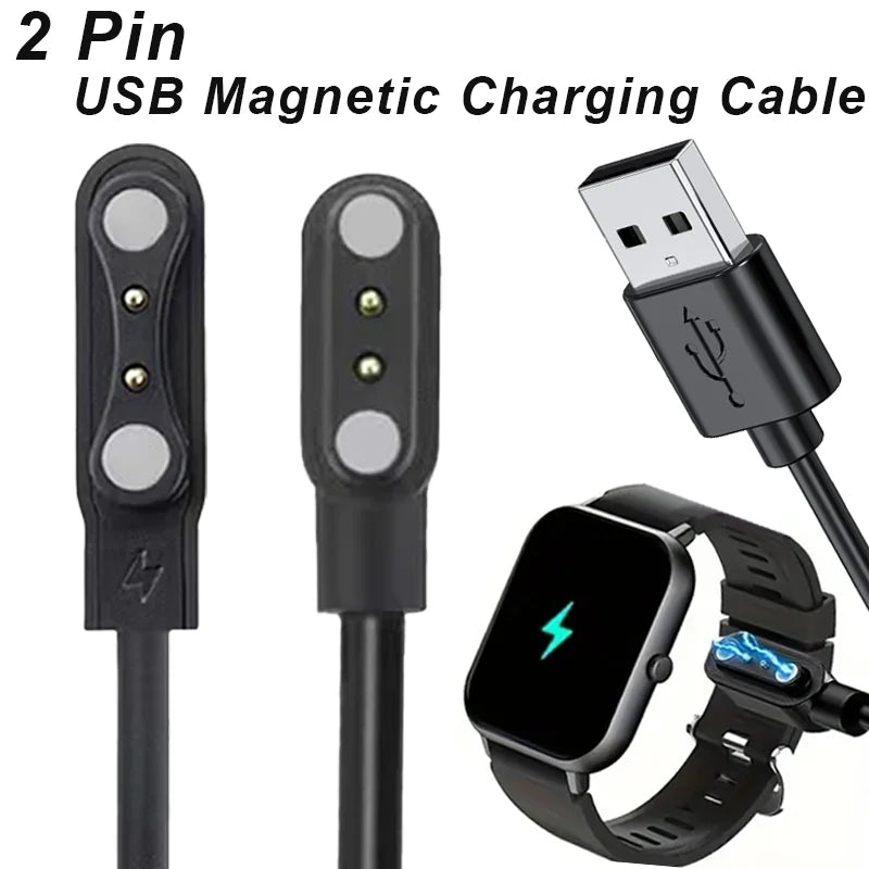 2pin universal connected Magnetic Charger Cable wire for Smart Watch bracelet 2 Pin Distance 4mm/2.84mm Magnetic data Cable Peaceful Pleasures Health and Wellness