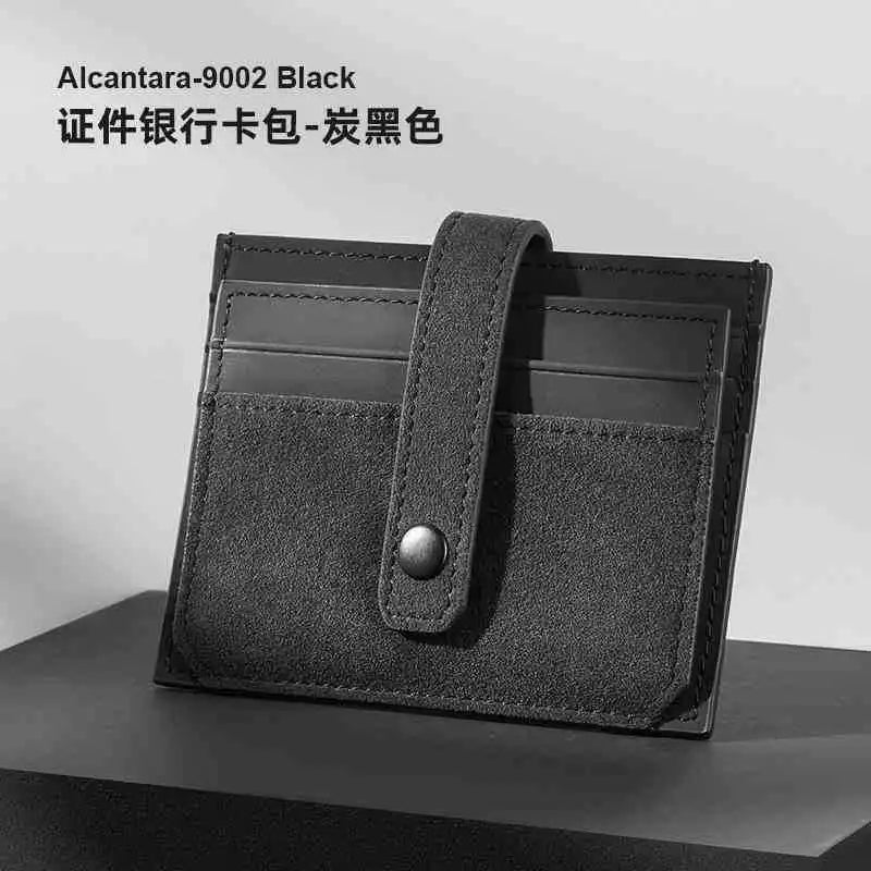 Ultra-Thin PU Leather Flip Card Holder | Mini ID Card Case Leather Card Holder Peaceful Pleasures Health and Wellness black